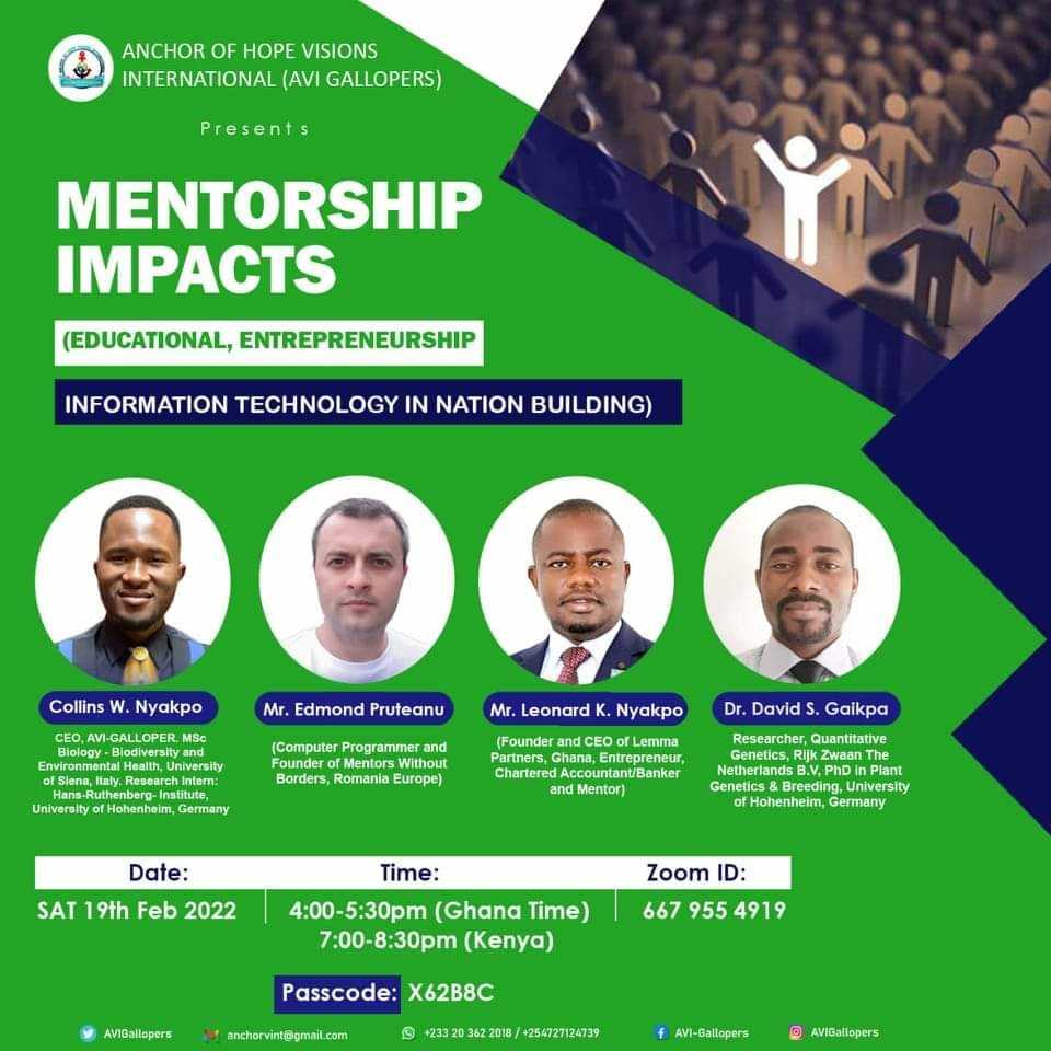 Gallopers Conference dubbed MENTORSHIP IMPACTS FOR EDUCATIONAL, ENTREPRENEURSHIP AND INFORMATION TECHNOLOGY IN NATION BUILDING on Saturday 19th February 2022 (Ghana virtual).